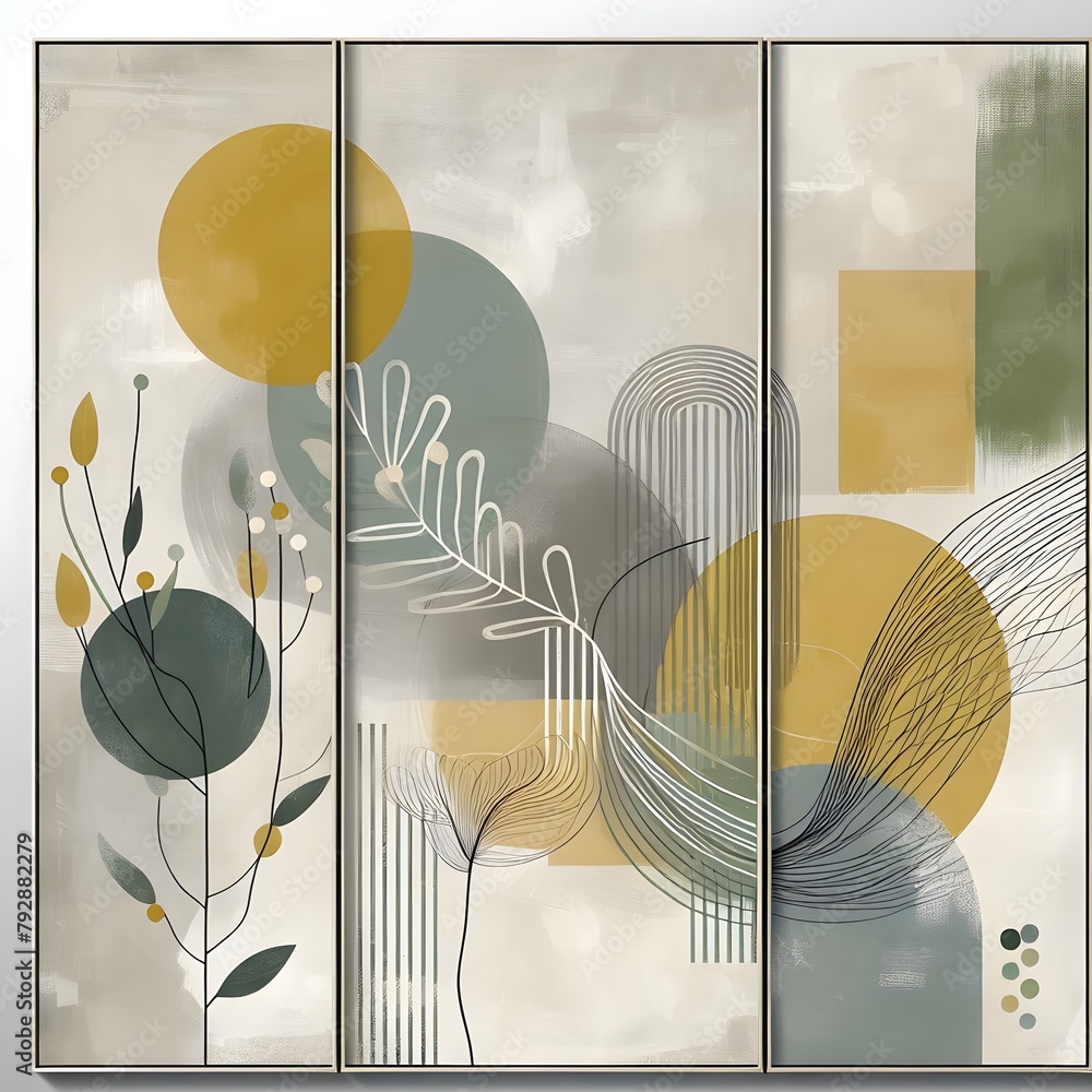Poster minimalistic abstract background. boho style. vector illustration generated by ai