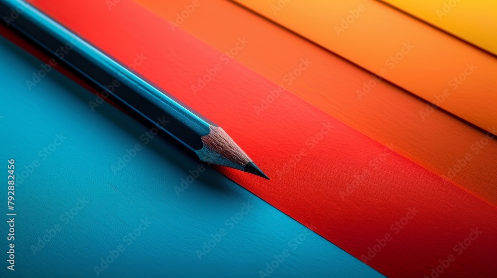 Poster a red pencil rests on a closed notebook, ready to capture ideas or notes
