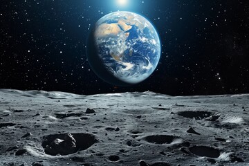 Naklejka premium Earthrise from the Moon