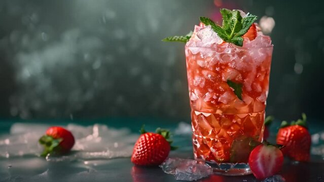 video strawberry mojito with shaved ice