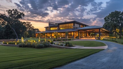 An upscale corporate retreat, set against a backdrop of scenic natural beauty, offering opportunities for team building, leadership development, and strategic planning in a relaxed and inspiring envir