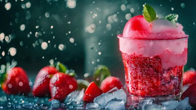 video strawberry mojito with shaved ice