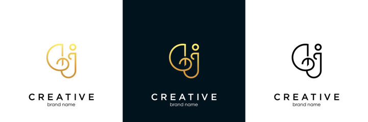 Alphabet letter icon logo GJ or JG
