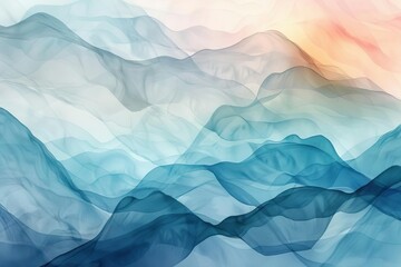 Obraz premium Organic shapes intertwine and blend with the softness of watercolor washes. This harmonious design fosters a sense of balance and tranquility, perfect for mindfulness apps and calming environments