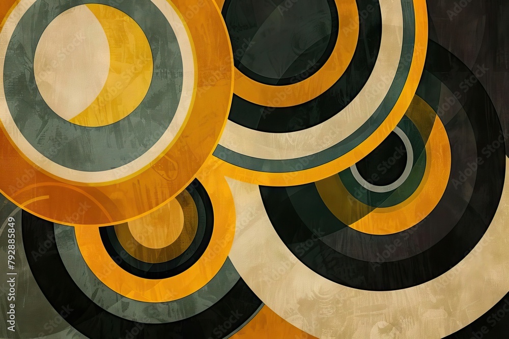 Poster a minimalist masterpiece: concentric circles with varying line weights form a captivating abstract d