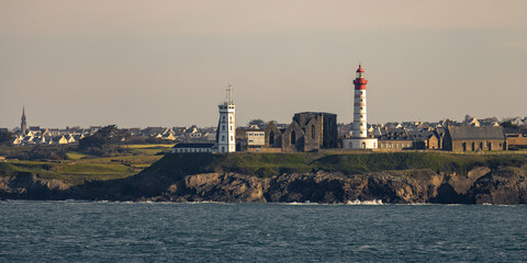 Saint Mathieu lighthouse seen from sea (Plougonvelin, France)