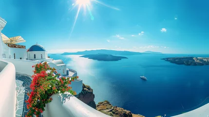Foto op Plexiglas anti-reflex Beautiful sea coast of Santorini island Greece.  © Hassan