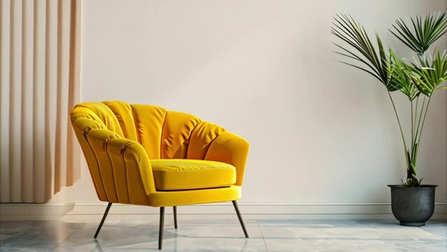 video modern with yellow armchairs