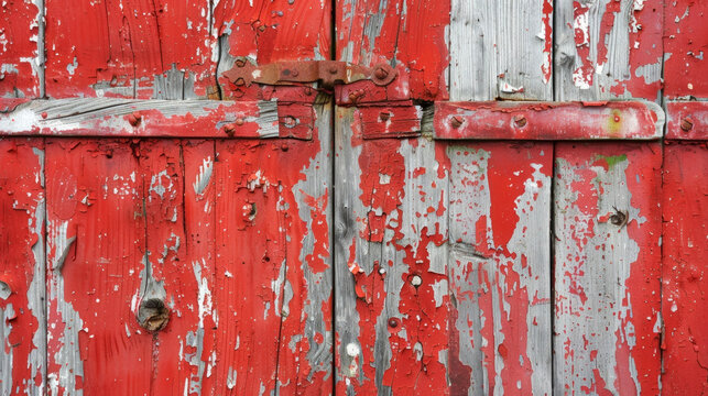 The oncebold red paint on the barns doors has faded to a dull rusted shade symbolizing the passage of time and neglect. .