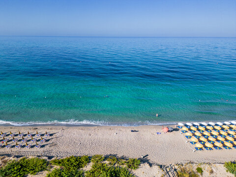 aerial view of Torre Mozza beach, Puglia, Italy