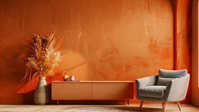 video living room with wooden wardrobe sofa
