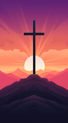 Cross background with copy space, Christian cross - obrazy, fototapety, plakaty