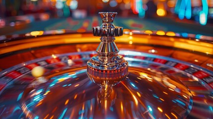 Casino, Roulette, Ball: A close-up photo capturing the roulette ball as it spins on the wheel