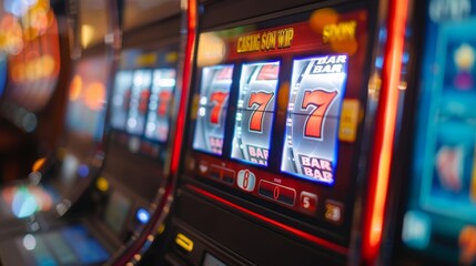 Online Casinos: A photo of a laptop screen showing a sleek and colorful online casino website