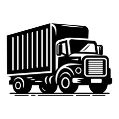 Shadow Hauler: A Black Truck Silhouette Illustration, Perfect for Logo and Icon Use, Conveying Power and Style in Simplicity.