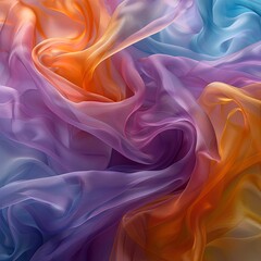 Obraz premium Swirling Rainbow Organza Elegance in Ethereal Light