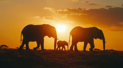 herd of elephants walking