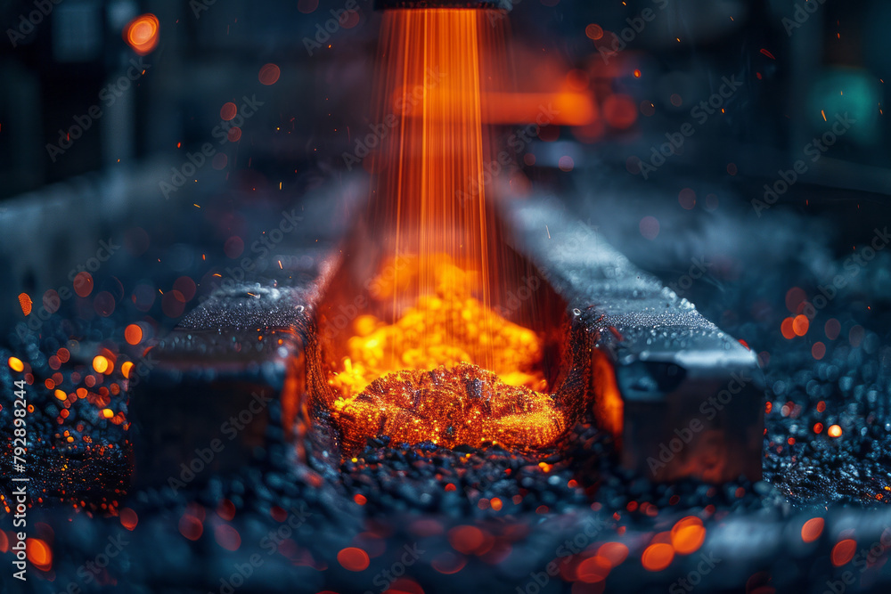 Aufkleber An image of a metal reacting with acid, generating heat that is captured in a gradient of red to ora