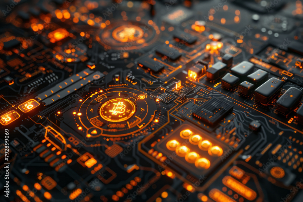 Aufkleber a photograph of a detailed infographic explaining how blockchain technology underpins cryptocurrenci
