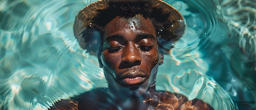 Avoiding Public Pools Due to Self-Consciousness about Vitiligo: One Man's Experience. Concept Vitiligo Awareness, Self-Confidence, Skin Conditions, Overcoming Obstacles, Embracing Uniqueness