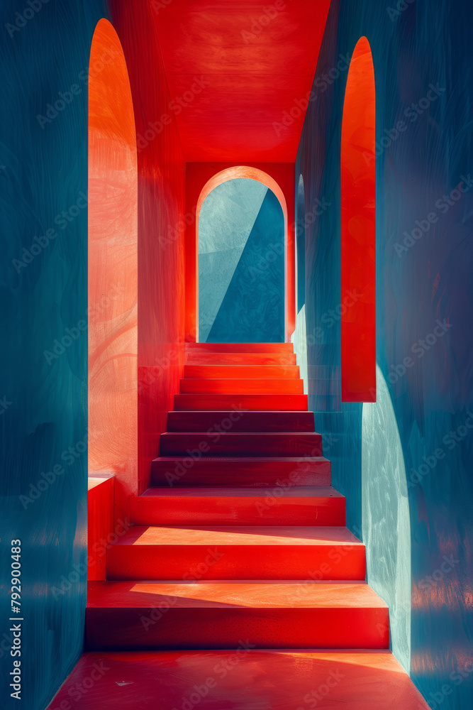 Poster a scene showing a series of minimalist posters, each featuring a different geometric arrangement of