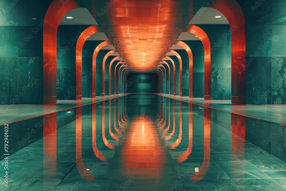 Leinwandbilder a labyrinth of mirrors where each reflection leads to an alternate, surreal version of the same spac