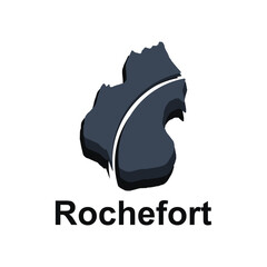 Rochefort City of France map vector illustration, vector template with outline graphic sketch design