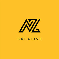 Alphabet Letters NZ ZN Creative Luxury Logo Initial Based Monogram Icon Vector Elements.