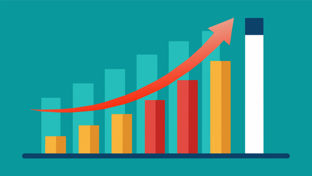 A graph with a curve that steadily rises representing the growth of savings through compound interest.