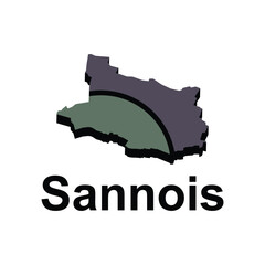 Sannois City of France map vector illustration, vector template with outline graphic sketch design