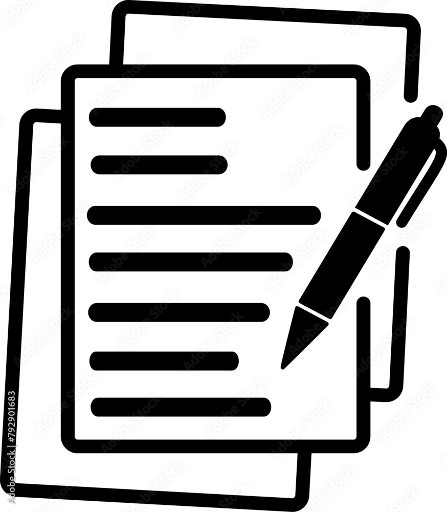Poster document with pen, form icon. replaceable vector design.