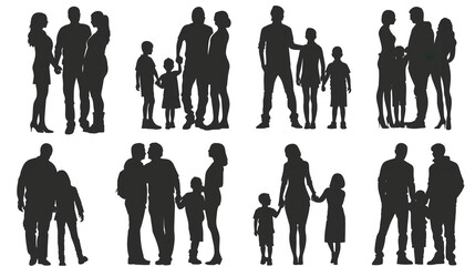 Set of families silouhettes
