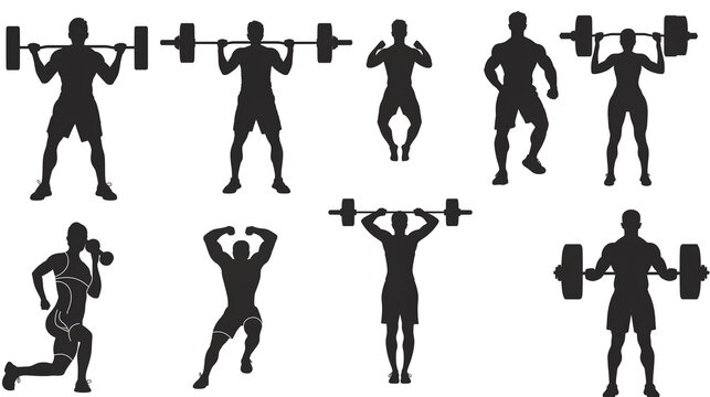 silhouettes of people working out