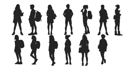 silouhettes of students