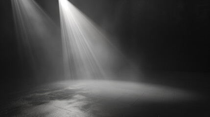 Abstract Monochrome Spotlight Beams. Generative AI