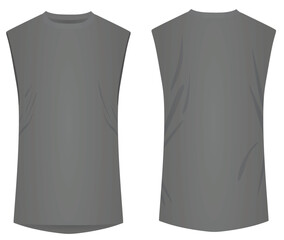 Grey  sleeveless jersey. vector illustration