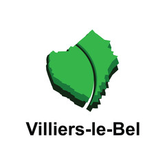 Villiers le Bel City of France map vector illustration, vector template with outline graphic sketch design