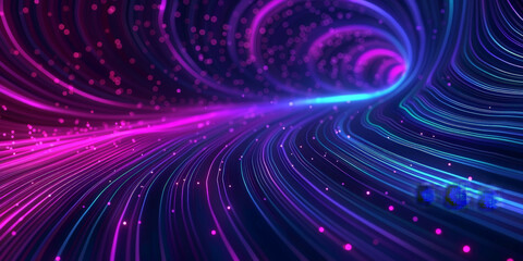 abstract blue purple pink fast moving binary computer data. High speed motion blur, Technology, machine learning, big data, virtualizatio, futuristic, data flow transmitting	 - obrazy, fototapety, plakaty