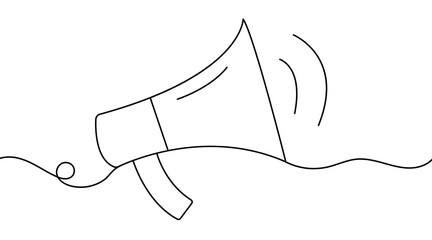 Loudspeaker drawing with one line
