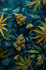 Fototapeta premium Cannabis art poster