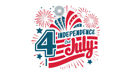Happy 4th Of July USA Independence Day. Fourth July calligraphic background.