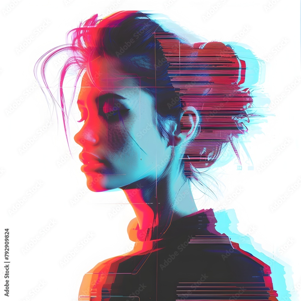 Poster experimenting with glitch effects in svg photo style a modern approach to digital design