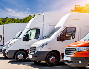 Naklejka premium society parking for delivery truck van transportation park