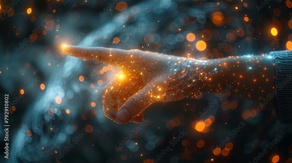 Poster An image of the future shows a machine learning concept or a deep learning concept, and an image of artificial intelligence or AI.