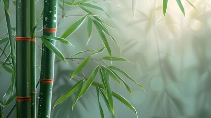 Fototapeta na wymiar Bamboo with glass texture