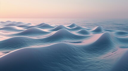 Serene Ocean Waves at Sunset with Pastel Sky - obrazy, fototapety, plakaty