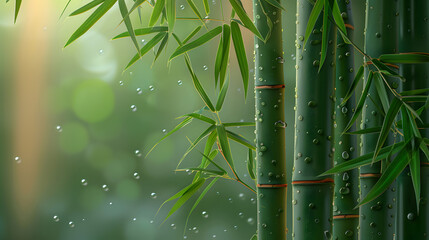 Bamboo with glass texture