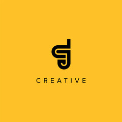 Alphabet Letters DJ JD Creative Luxury Logo Initial Based Monogram Icon Vector Elements.