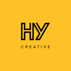 Alphabet Letters HY YH Creative Luxury Logo Initial Based Monogram Icon Vector Elements.