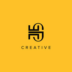 Alphabet Letters HS SH Creative Luxury Logo Initial Based Monogram Icon Vector Elements.